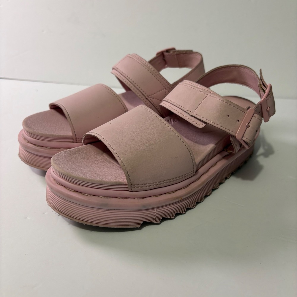 Dr. Martens Voss Mono Mallow Pink Leather Platform Sandals Womens 7 26720680